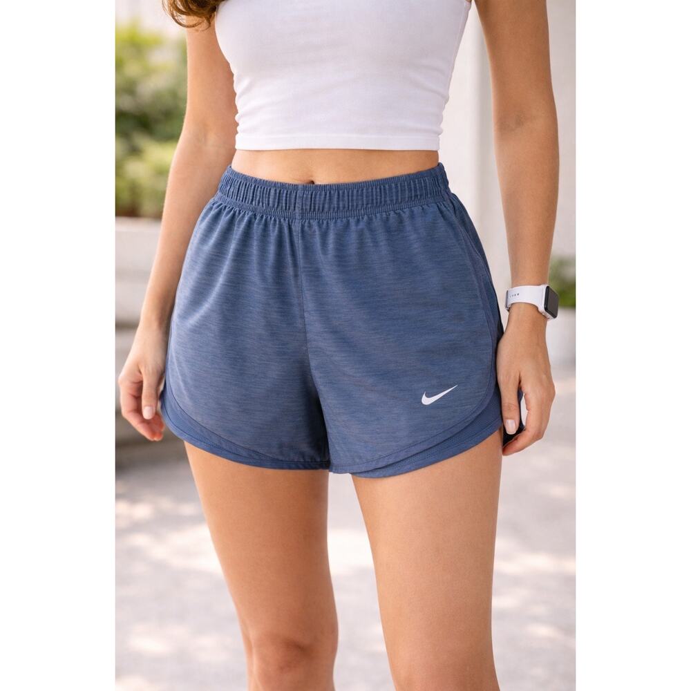 Nike Dri-Fit Tempo Women Running Training Shorts Blue Moisture-wicking Small